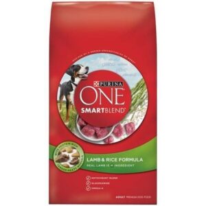 purina one, smartblend lamb & rice formula premium dog food 4 lb. bag