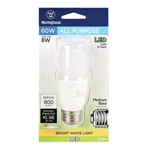 Westinghouse 3319900 60-Watt Equivalent T7 Bright White LED Light Bulb with Medium Base, 1 Count (Pack of 1), Frost