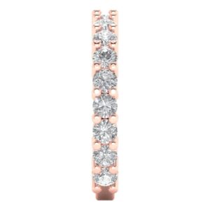 1.52 ct Brilliant Round Cut Clear Simulated Diamond 14k Rose Gold Eternity Wedding Engagement Promise anniversary Band Sz 6.5