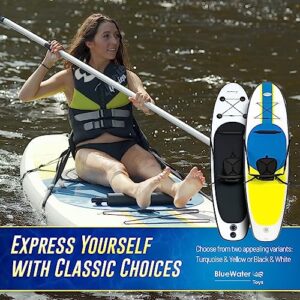 Blue Water Toys Inflatable Crossover Stand Up Paddle Board/Kayak Kit - Pump, Backpack, Coil Leash, Paddles, Detachable Seat, SUP 300 Pound Limit, 10 Feet by 32 Inches