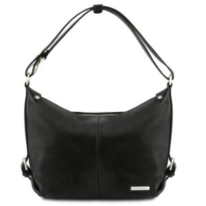 Tuscany Leather Sabrina - Leather hobo bag - TL141479 (Black)