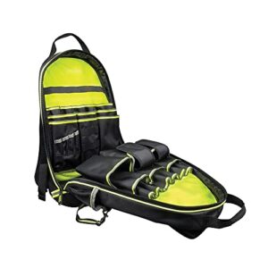 Klein Tools 55597 Tool Bag Backpack, Tradesman Pro Tool Organizer with 39 Pockets, Reflective Hi Viz, Padded Shoulder Straps, Molded Base