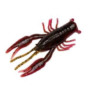 yum lures ycrb310 craw bug fishing bait, green pumpkin/tx red, 3.25"