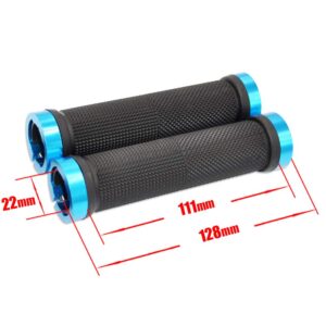 Labego Bicycle Handlebar Grips Double Lock on Locking Aluminum Grips(Blue)