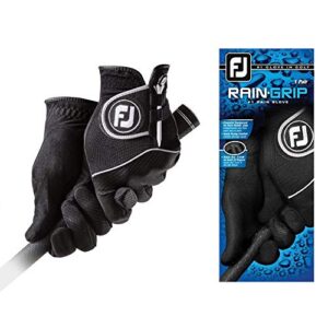 footjoy men's raingrip pair golf glove black large, pair