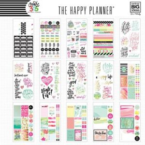 me & my BIG ideas Sticker Value Pack - The Happy Planner Scrapbooking Supplies - Watercolor Theme - Multi-Color & Gold Foil - Great for Projects, Scrapbooks & Albums - 30 Sheets, 1078 Stickers Total