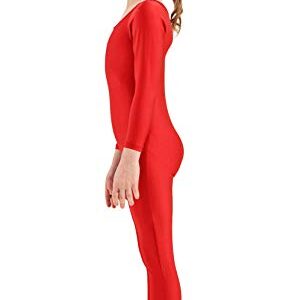 speerise Girls Unitards Gymnastics Long Sleeves Full Body Toddler Ballet Leotards for Kids Costumes, Red, XXL