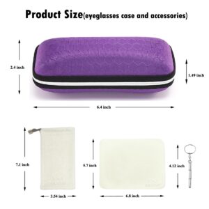 LRZCGB Zipper Eyeglasses Case, Honeycomb Glasses Sunglasses Case Box Protector for Men & Women or Children(Purple)