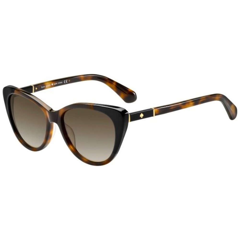 Kate Spade New York Women's Sheryln Cat-Eye Sunglasses, Havana Black/Brown Gradient, 54 mm