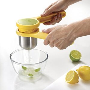 Joseph Joseph 20101 Helix Citrus Juicer Ergonomic Twist-Action Hand Press Stainless Steel, 1 EA, Yellow