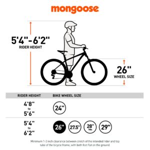 Mongoose Dolomite Fat Tire Mountain Bike, for Men and Women, 26 Inch Wheels, 4 Inch Wide Knobby Tires, 7-Speed, Adult Steel Frame, Front and Rear Brakes, Light Blue