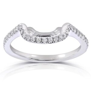 kobelli round diamond contoured wedding band 1/5 ctw 14k white gold - size 4.5, size 4.5