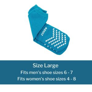 Slipper Socks Mckesson Terries Adult Large Teal Above The Ankle by Mckesson