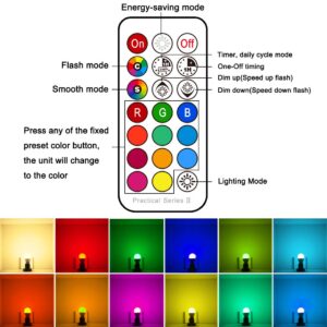 Yangcsl LED Light Bulbs 40W Equivalent, RGB Color Changing Light Bulb with Remote Control, E26 Base, Pack of 10