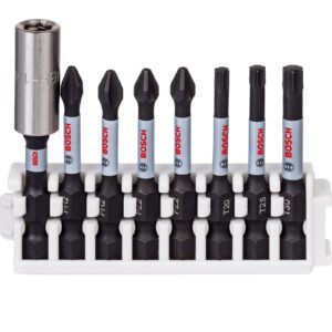 Bosch Professional 8pcs. Screwdriver Bit Set (Impact Control, T/PZ/PH Bits, Length 25 mm, Pick and Click, Accessory Impact Drill)