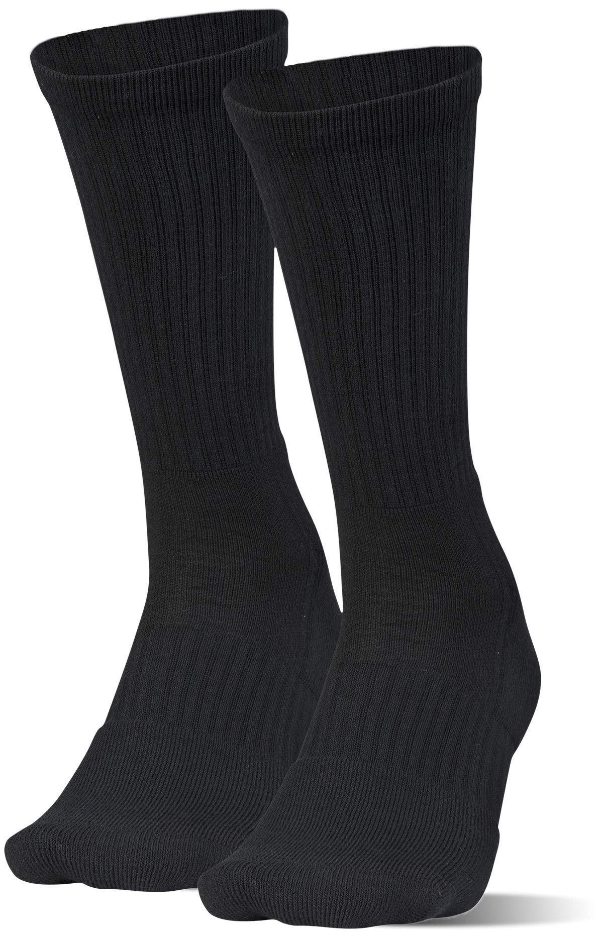 Under Armour Train Crew Socks, 2-Pair, Black, Shoe Size: Mens 4-8, Womens 6-9