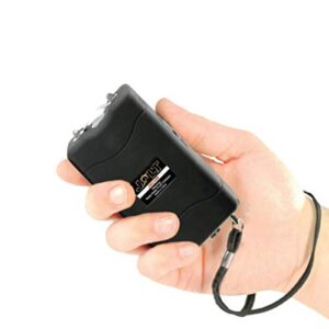 JOLT Black Heavy Duty 36 Million Volt Mini Stun Gun Flashlight Combo with Holster Carrying Case and Built-in Charger