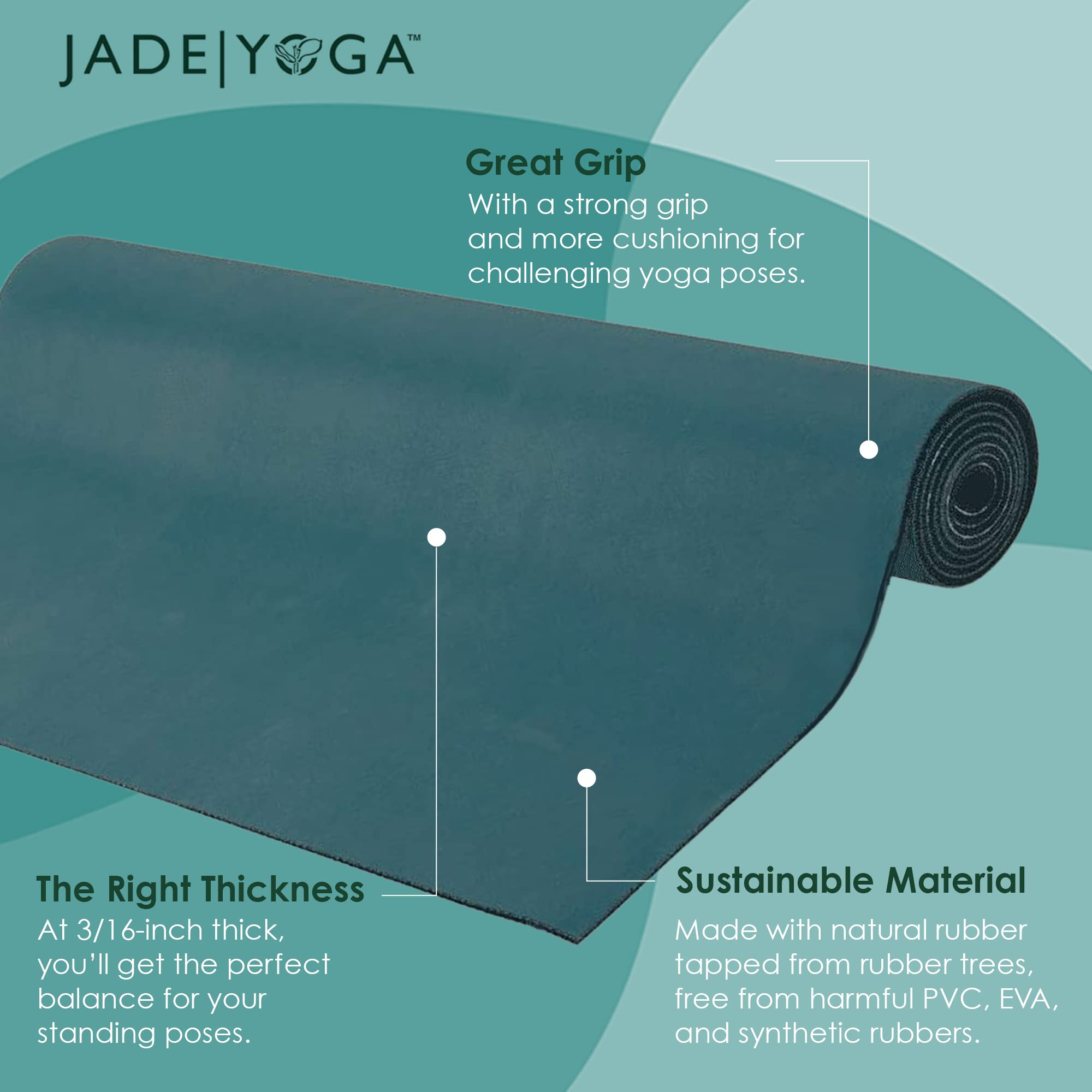 Jade Yoga Elite S 71" Inch Yoga Mat - Forest Green