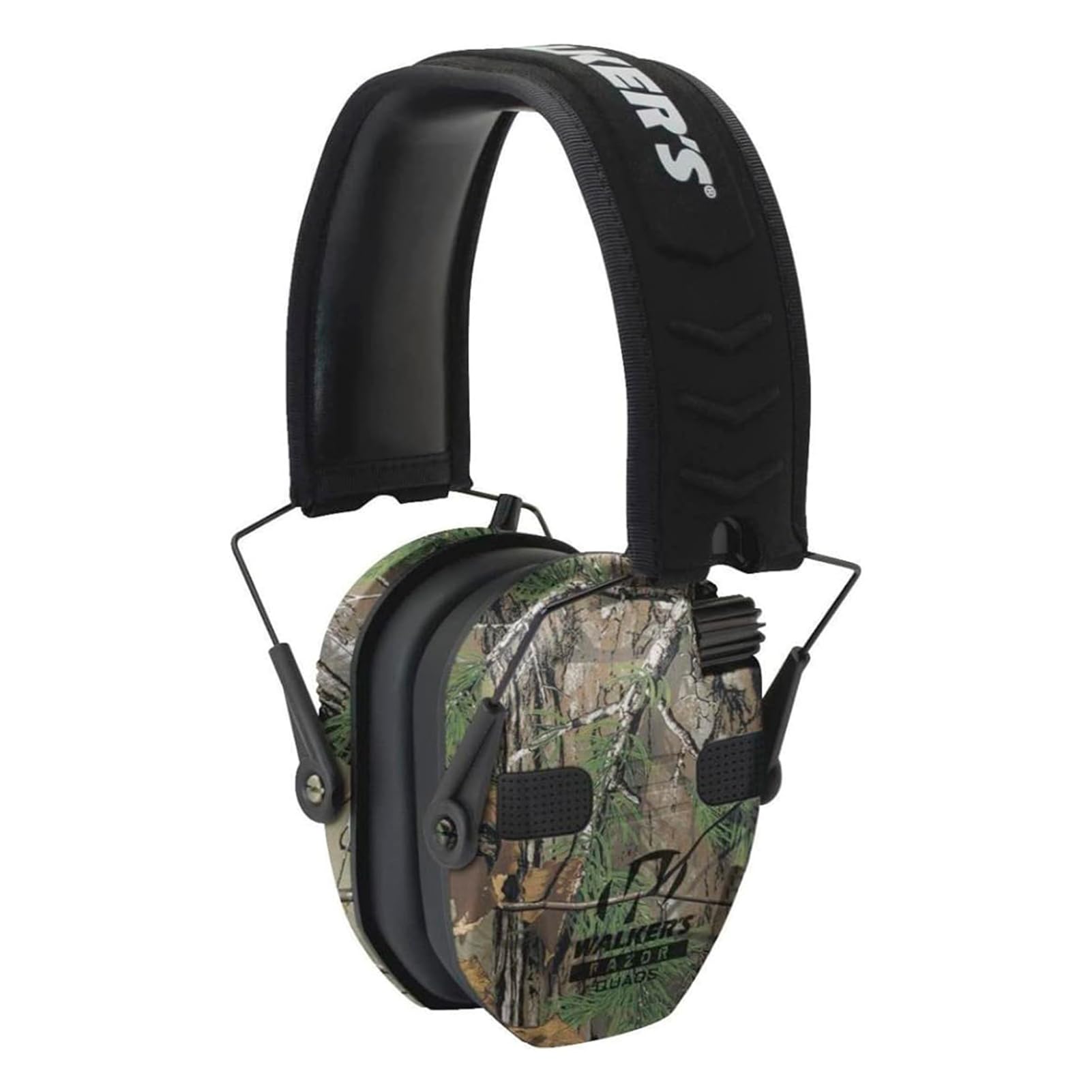 Walker's Razor Slim Electronic Quad Earmuff 23Db/Realtree Xtra Camo, Black, One Size