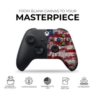 Tattered Flag Custom X-box Controller Wireless compatible with X-box One/X-box Series X/S by DreamController | Proudly Customized in USA with Permanent HYDRO-DIP Printing (NOT JUST A SKIN)