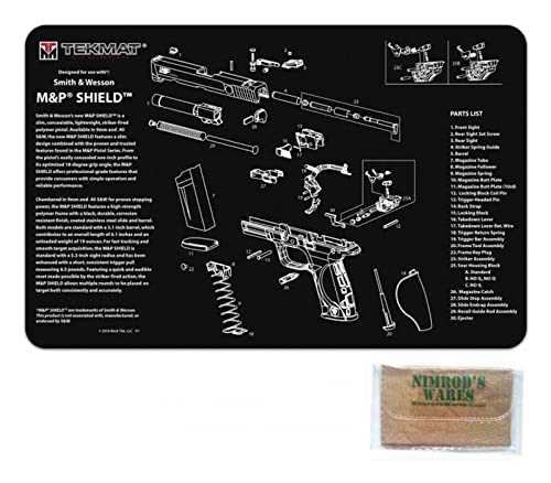 TekMat S&W M&P Shield Armorer Bench MAT 11"x17" 17-MP-Shield + Nimrod's Wares Microfiber Cloth