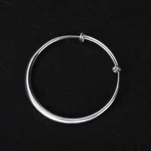 SOSUO Fashion Women Jewelry Solid 925 Sterling Bangle Bracelet Gift, Silver, (9inch)