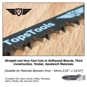 25 x TopsTools T144D Jigsaw Blades for Bosch, Dewalt, Makita, Milwaukee and many more