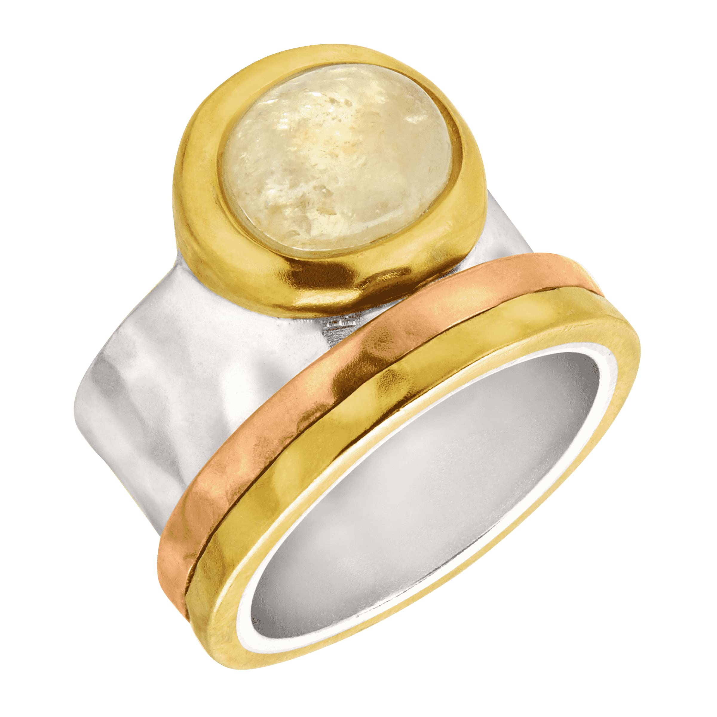 Silpada 'Metallic Mix' Natural Citrine Ring in Sterling Silver, Brass, & Copper, Size 8, Size 8