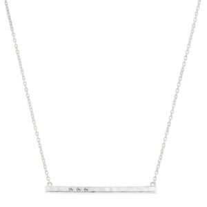 Silpada 'Dotted Line' Pendant Necklace with Crystals in Sterling Silver, 18" + 2"