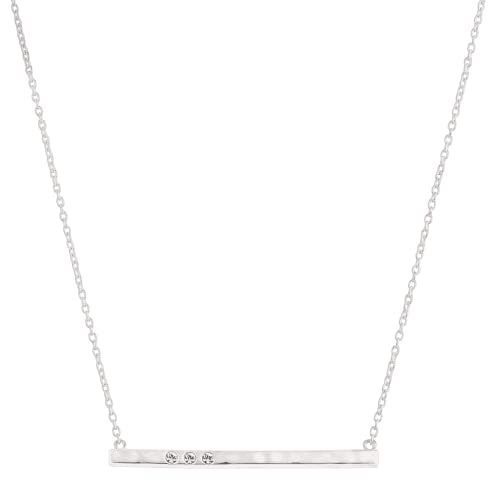 Silpada 'Dotted Line' Pendant Necklace with Crystals in Sterling Silver, 18" + 2"