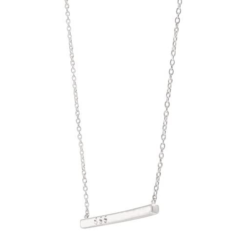 Silpada 'Dotted Line' Pendant Necklace with Crystals in Sterling Silver, 18" + 2"