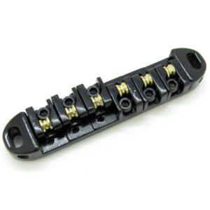 JD.Moon Roller Saddle Bridge ABR-1 Tune-o-matic Bridge Tailpiece Bridge For Les Paul Guitar (Black)