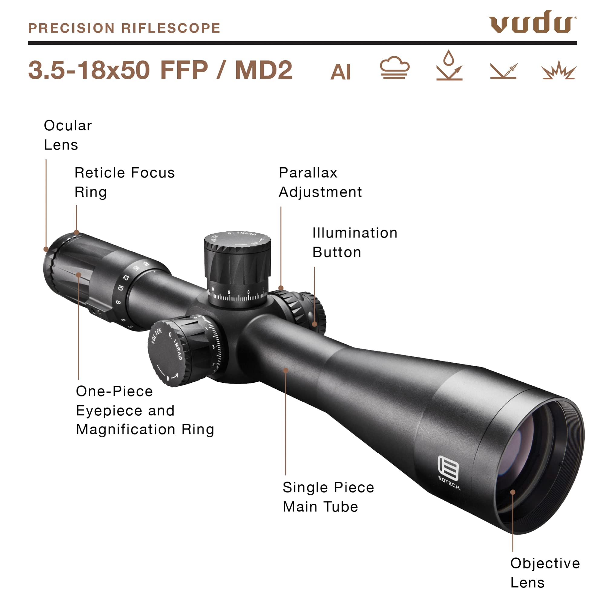 EOTECH Vudu 3.5-18x50mm Precision Rifle Scope