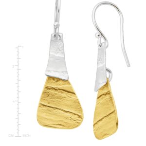 Silpada 'Combination' Drop Earrings in Textured Brass and Sterling Silver