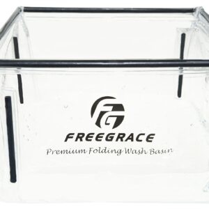 Freegrace Premium Folding Wash Basin - Collapsible Water Sink Container - Lightweight & Durable Transparent Plastic - Wash Dishes Everywhere - Suitable for Camping & Outdoor Activities