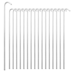 super z outlet 9" galvanized non-rust anchoring tent stakes pegs for outdoor camping, soil patio gardening, canopies, landscaping trim (30)