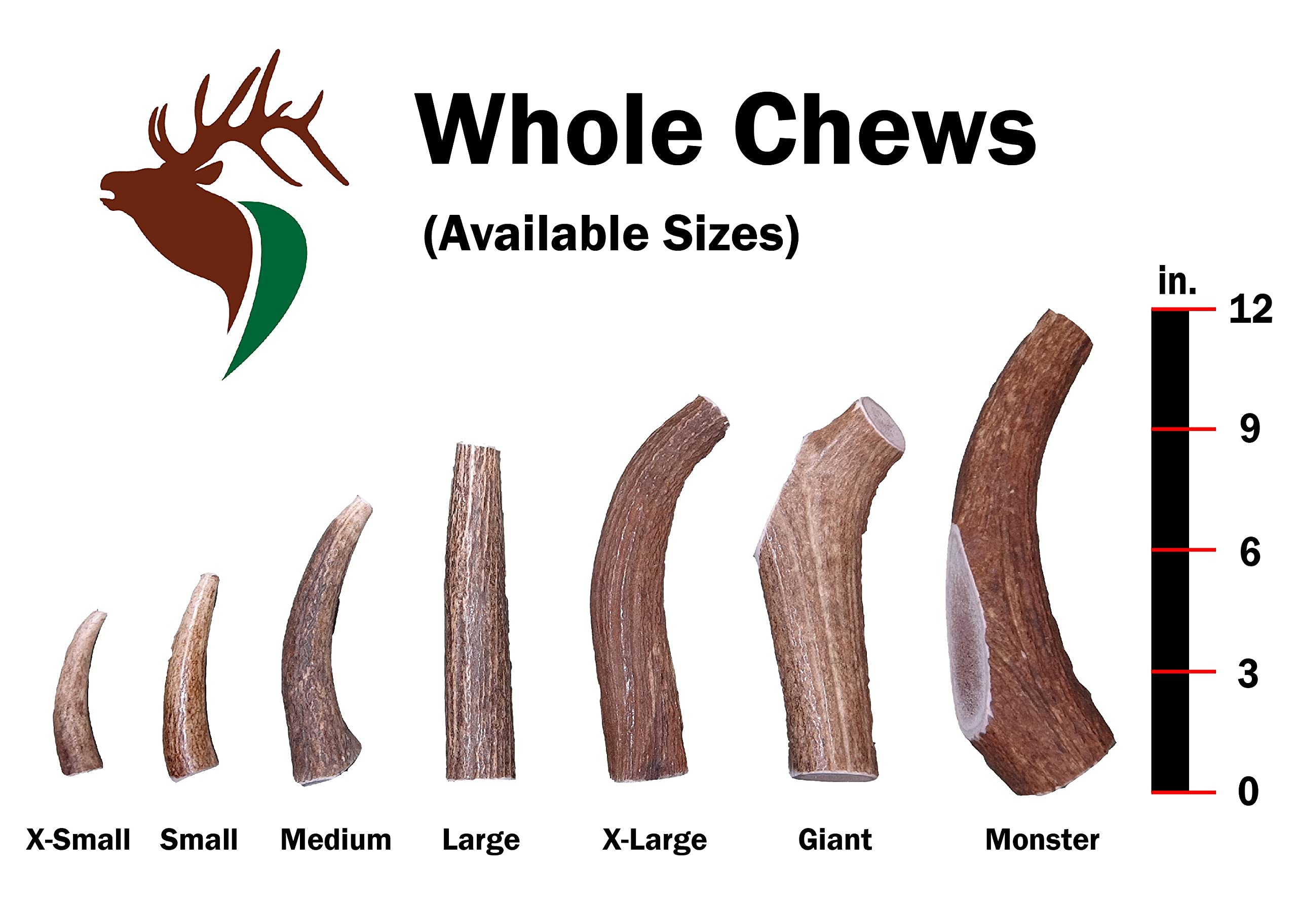 Elkhorn Premium Chews - Small Whole Single Pack (for 10-30 lb Dogs and Puppies) Premium Grade Elk Antler for Dogs (1 Piece) Sourced in The USA