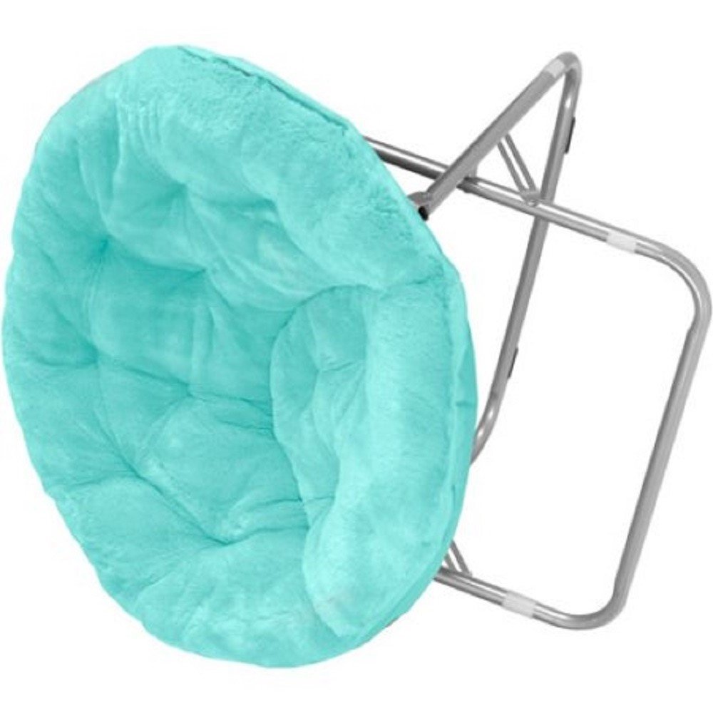 Mainstays Faux-Fur Saucer Chair (Aqua Wind) (Aqua Wind)