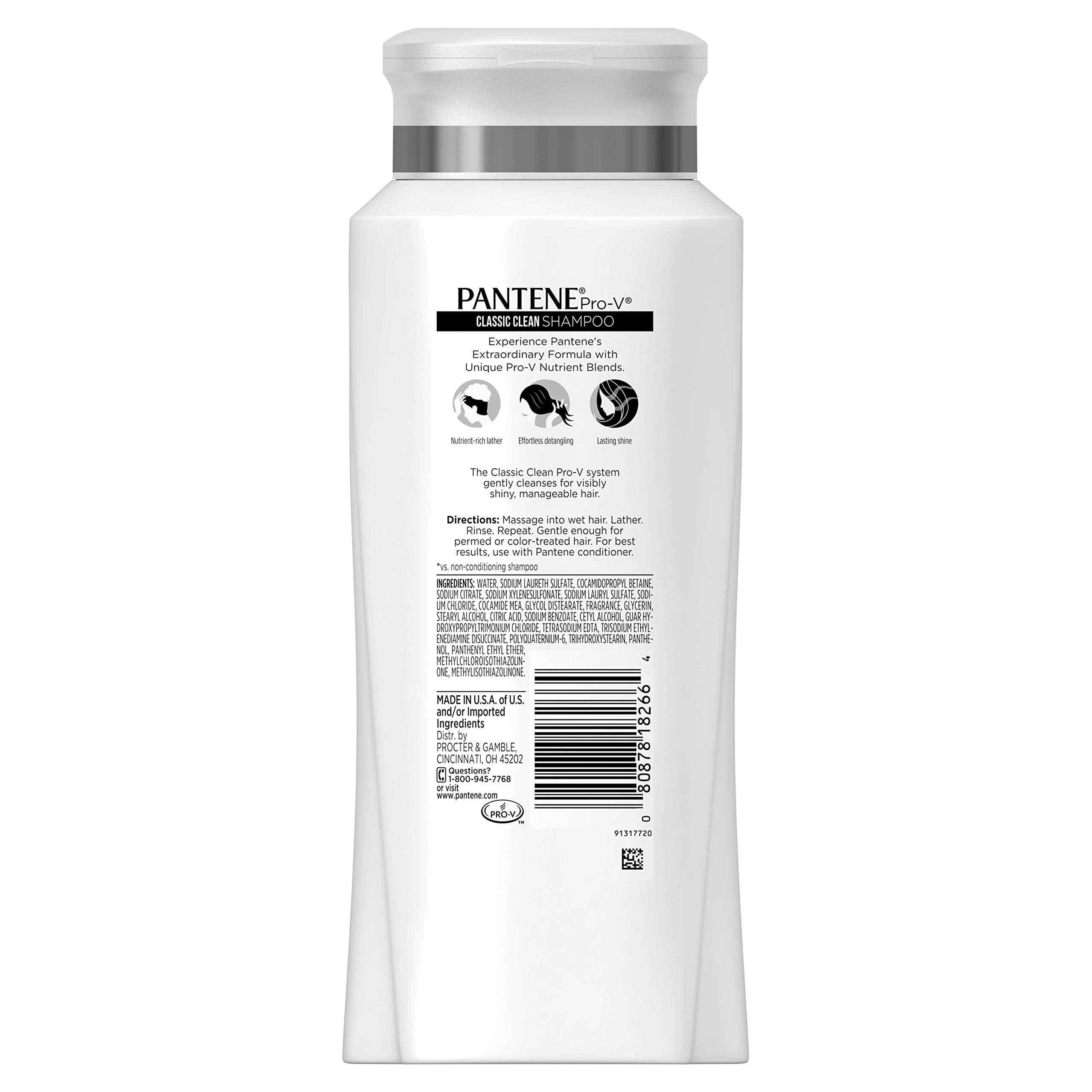 Pantene Pro-v Classic Clean Shampoo, 20.1 Fl Oz, 1.58 Pound