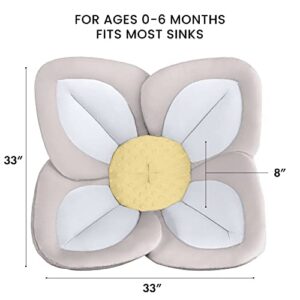 Blooming Bath Baby Bath Seat - Baby Tubs for Newborn Infants to Toddler 0 to 6 Months and Up - Baby Essentials Must Haves - The Original Washer-Safe Flower Seat (Lotus, Gray/White/Yellow)