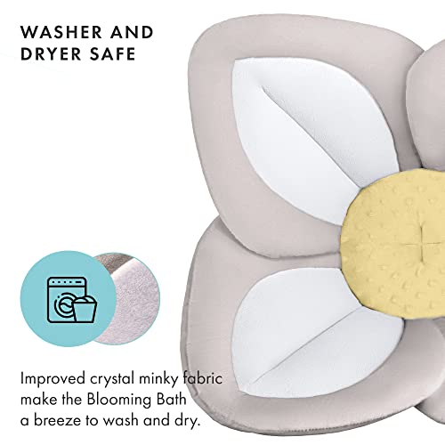 Blooming Bath Baby Bath Seat - Baby Tubs for Newborn Infants to Toddler 0 to 6 Months and Up - Baby Essentials Must Haves - The Original Washer-Safe Flower Seat (Lotus, Gray/White/Yellow)