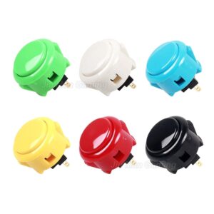 Sanwa 12 pcs OBSF-30 Original Push Button 30mm - for Arcade Jamma Video Game & Arcade Joystick Games Console (Color) - (Each Color of 2 Pcs) Use for Arcade Game Machine Cabinet S@NWA