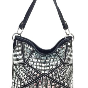 Zzfab Concealed Carry Gem Geometry Hobo Bag black