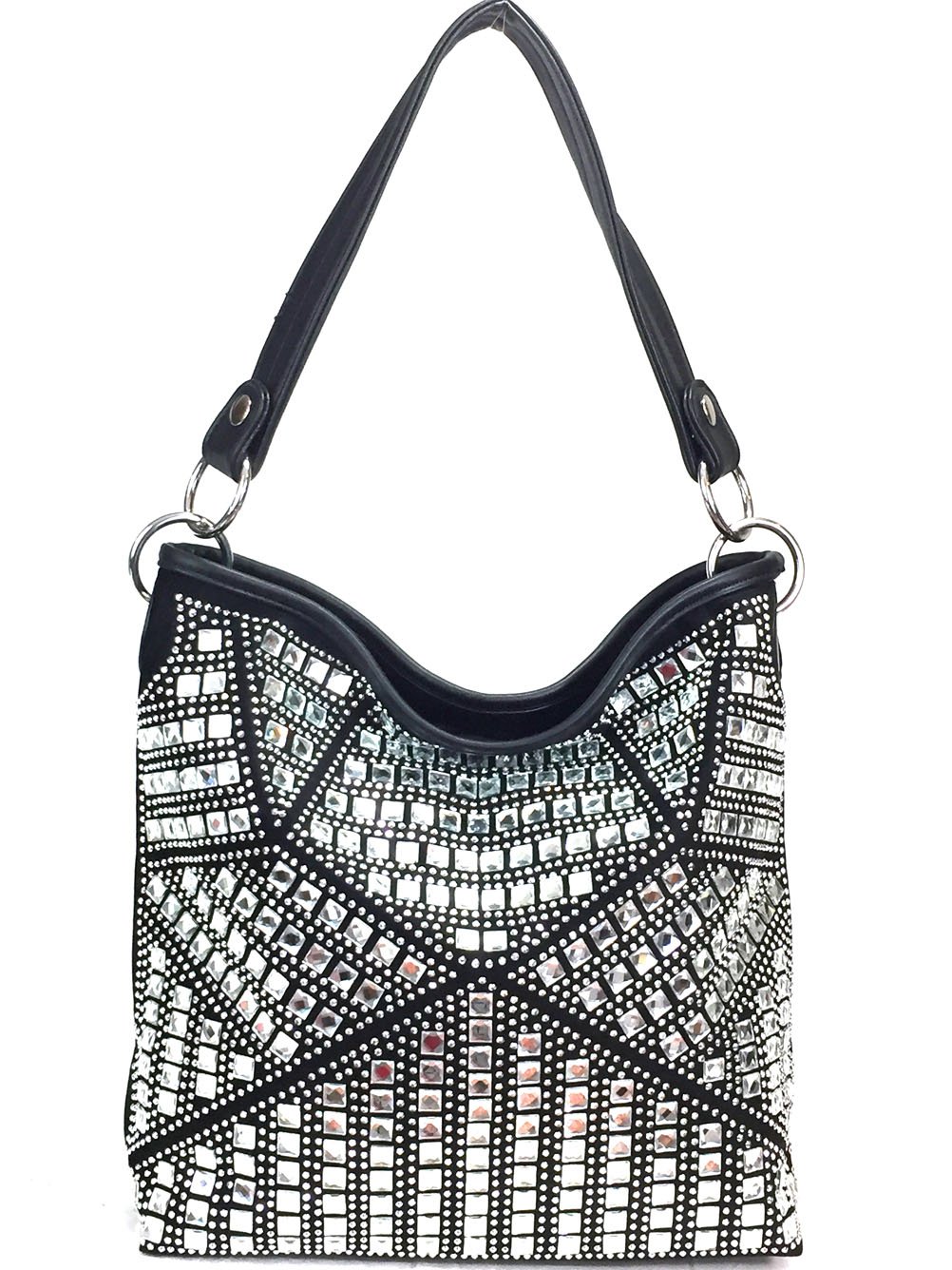 Zzfab Concealed Carry Gem Geometry Hobo Bag black