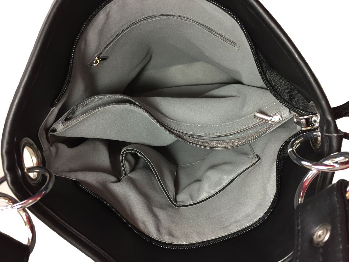 Zzfab Concealed Carry Gem Geometry Hobo Bag black