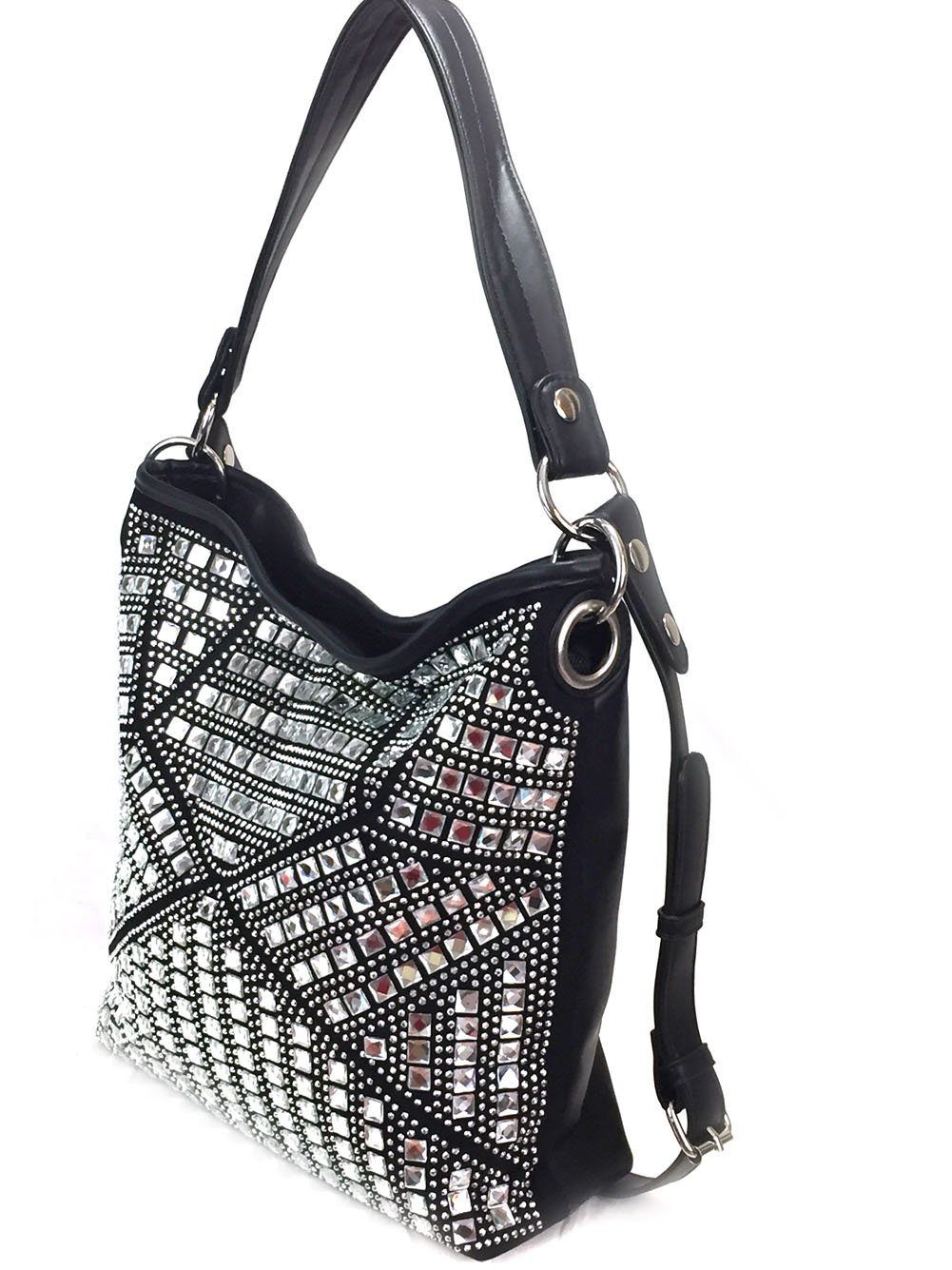 Zzfab Concealed Carry Gem Geometry Hobo Bag black