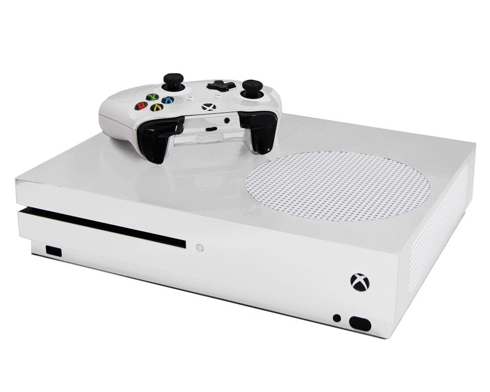 Winter White - Vinyl Decal Mod Skin Kit by System Skins - Compatible with Microsoft Xbox One Slim (XB1 Slim)