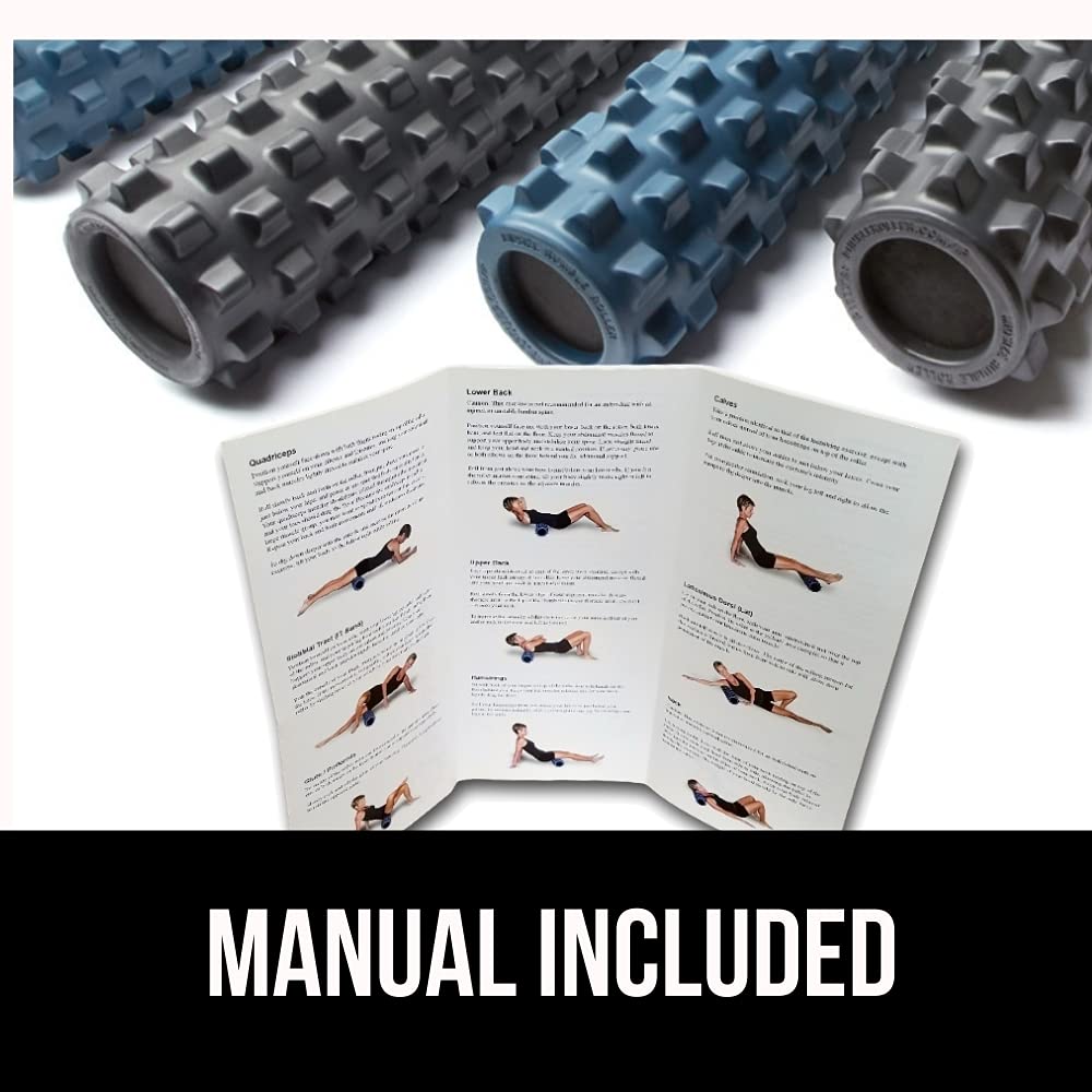 RumbleRoller - Compact 12 Inches - Black - Extra Firm - Textured Muscle Foam Roller - Relieve Sore Muscles- Your Own Portable Massage Therapist - Patented Foam Roller Technology…