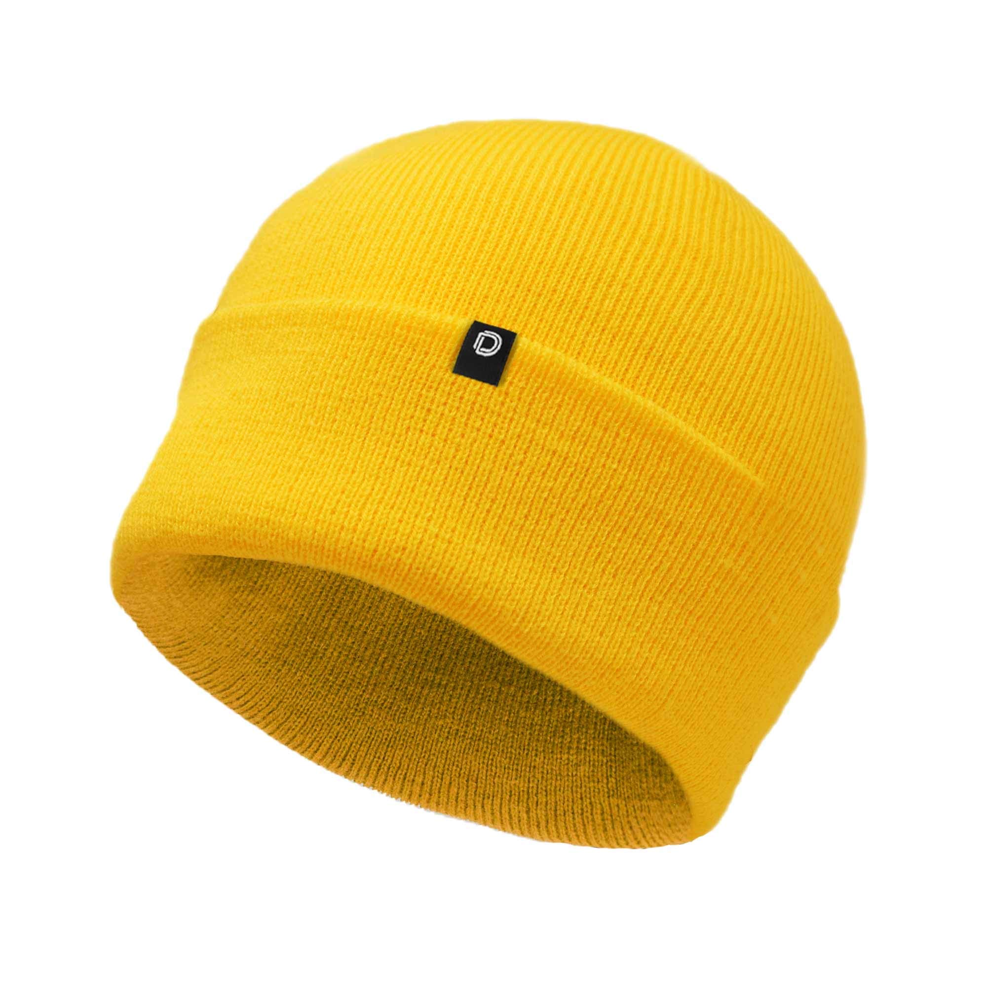 DALIX Cuff Beanie Cap 12" in Yellow