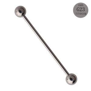 Ruifan 1PC Grade 23 Titanium Industrial Barbell Cartilage Earring Body Piercing 14 Gauge 1.5 Inch(38mm)